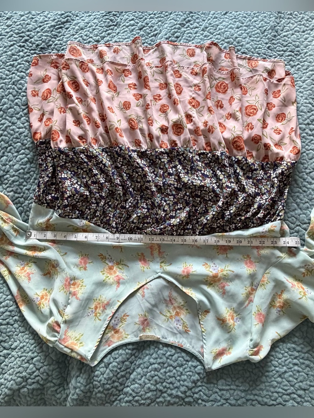 ODDI Mixed Floral Tiered Babydoll Tunic Top 3XL Boho Cottagecore - Picture 3 of 5